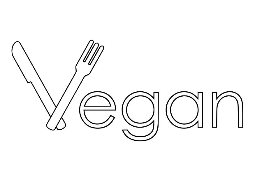 Dibujo para colorear alimentaciAA³n vegana